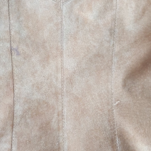 Vintage suede jacket with rabbit fur collar M - Picture 6 of 8